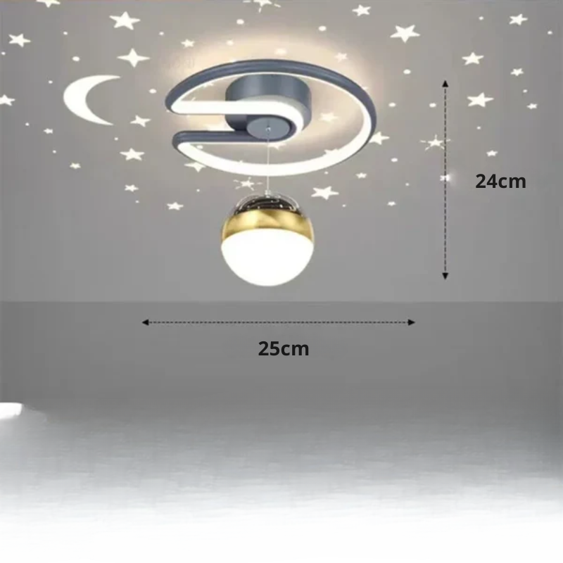 Star Ceiling Light with Semi Flush Mount LED and Dimmable Projection for Bedroom - Image 8