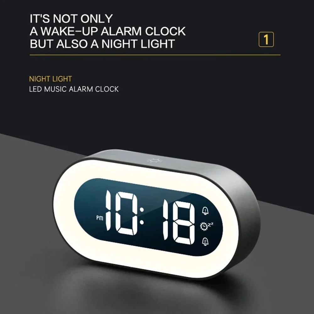 Sunrise Alarm Clock with Digital LED Display and Dimmable Night Light - Image 1