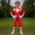 Superhero Costume Jumpsuit with Mask and Boot Covers for Halloween - Image 1