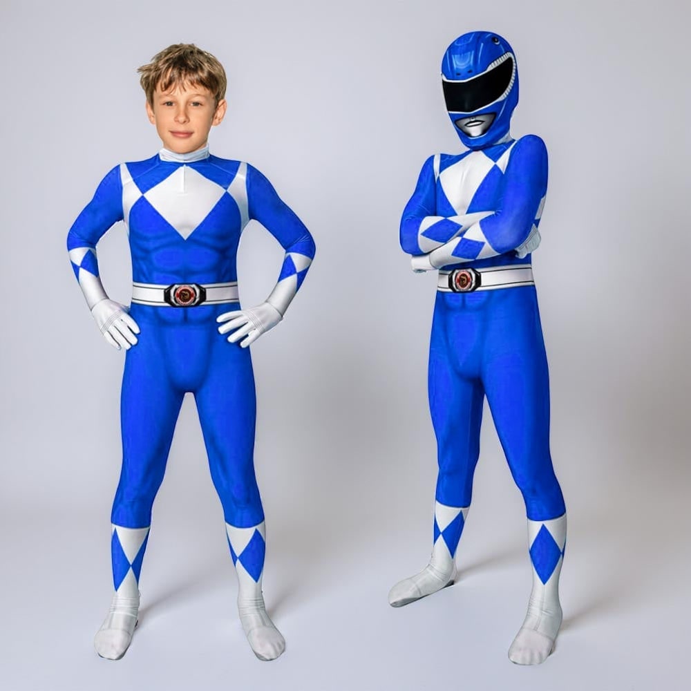 Superhero Costume Jumpsuit with Mask and Boot Covers for Halloween - Image 10