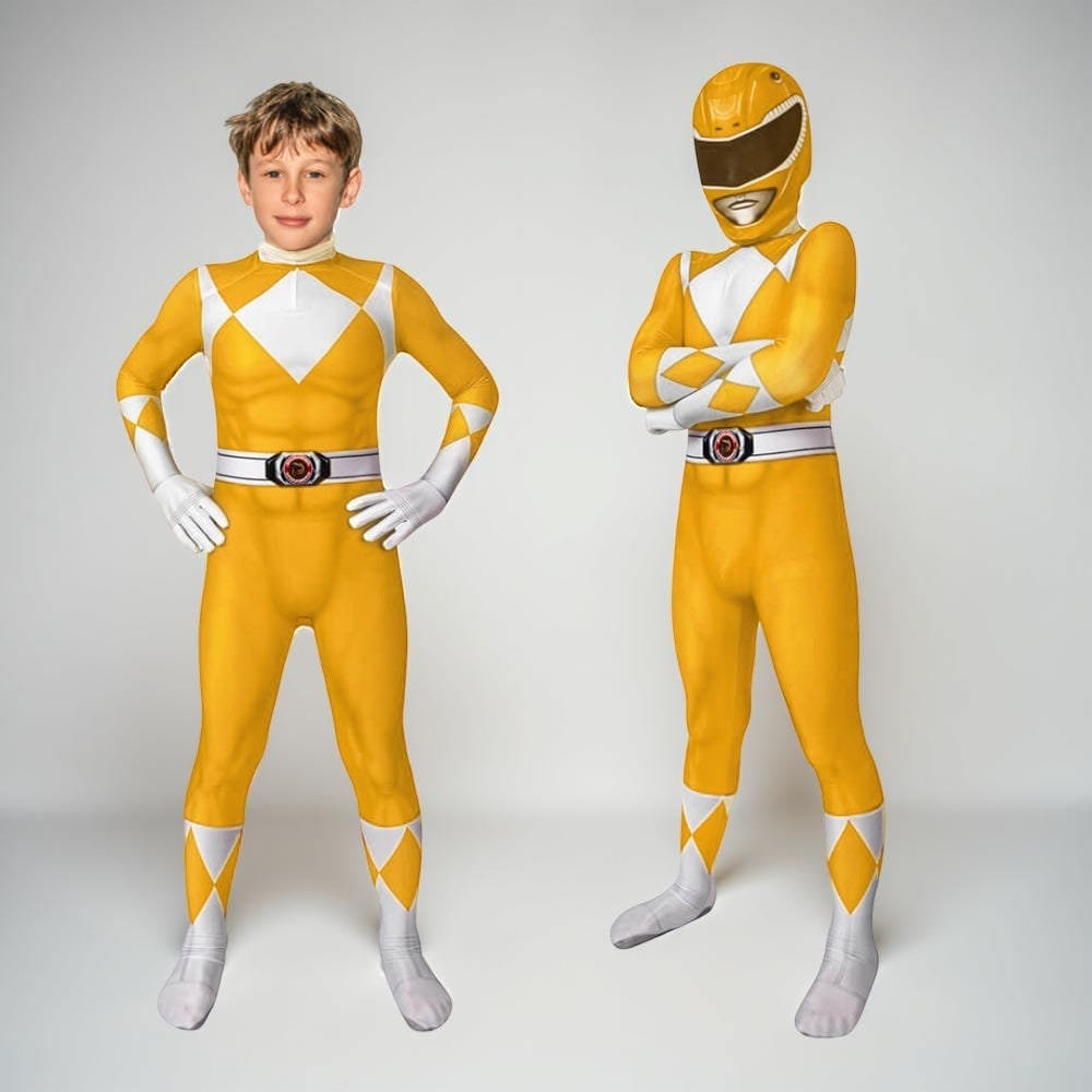 Superhero Costume Jumpsuit with Mask and Boot Covers for Halloween - Image 12