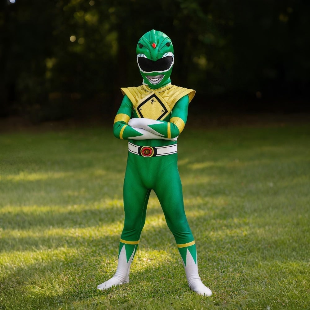 Superhero Costume Jumpsuit with Mask and Boot Covers for Halloween - Image 2