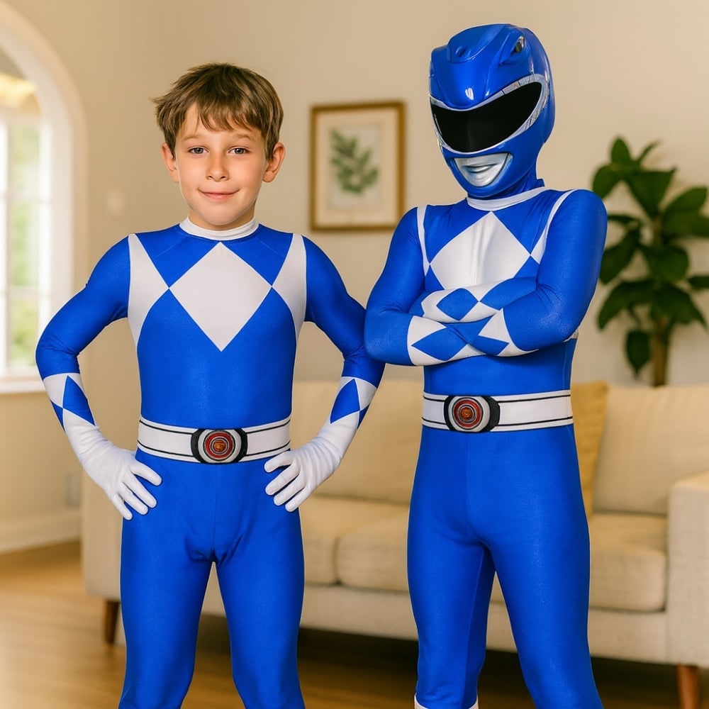 Superhero Costume Jumpsuit with Mask and Boot Covers for Halloween - Image 3