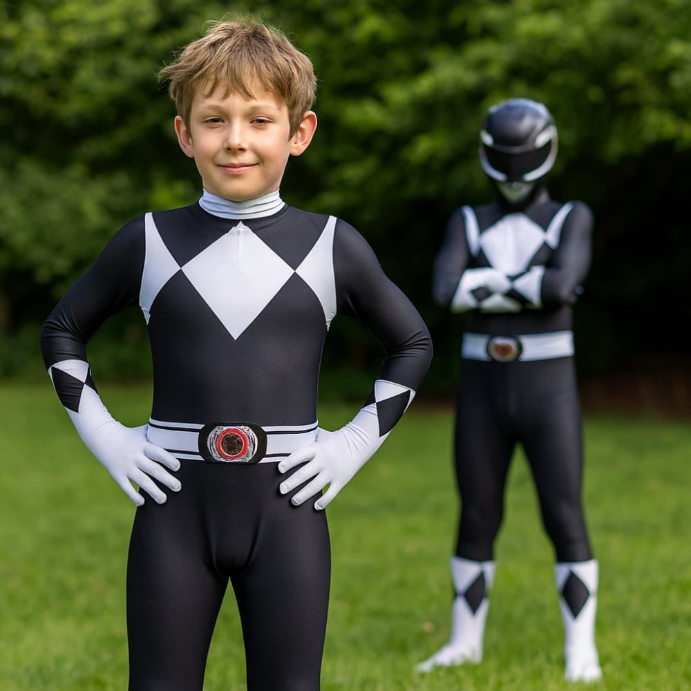 Superhero Costume Jumpsuit with Mask and Boot Covers for Halloween - Image 4