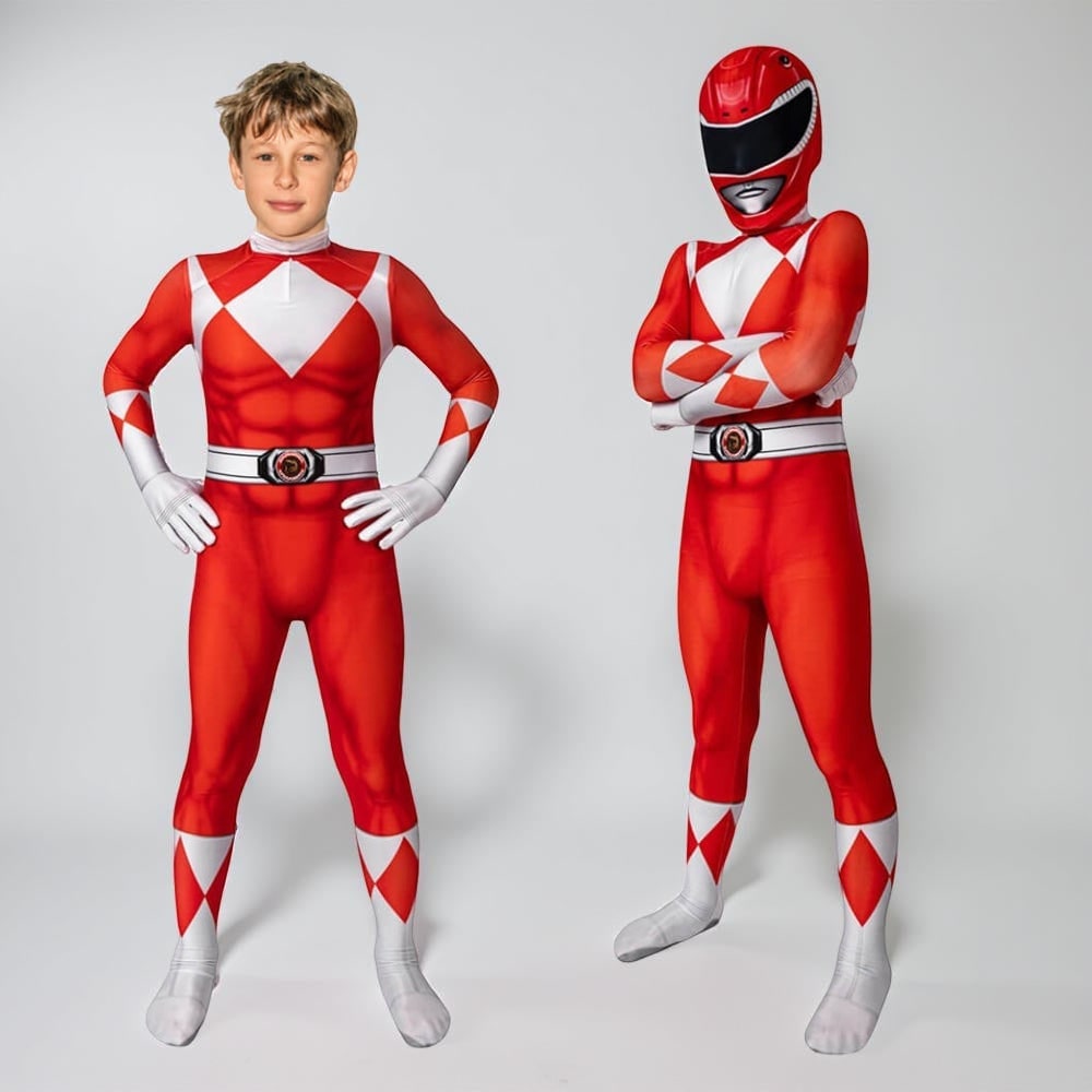 Superhero Costume Jumpsuit with Mask and Boot Covers for Halloween - Image 7