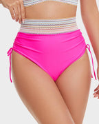 Ensemble de maillot de bain bikini taille haute pour femme avec contrôle du ventre
