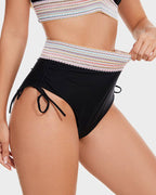 Ensemble de maillot de bain bikini taille haute pour femme avec contrôle du ventre