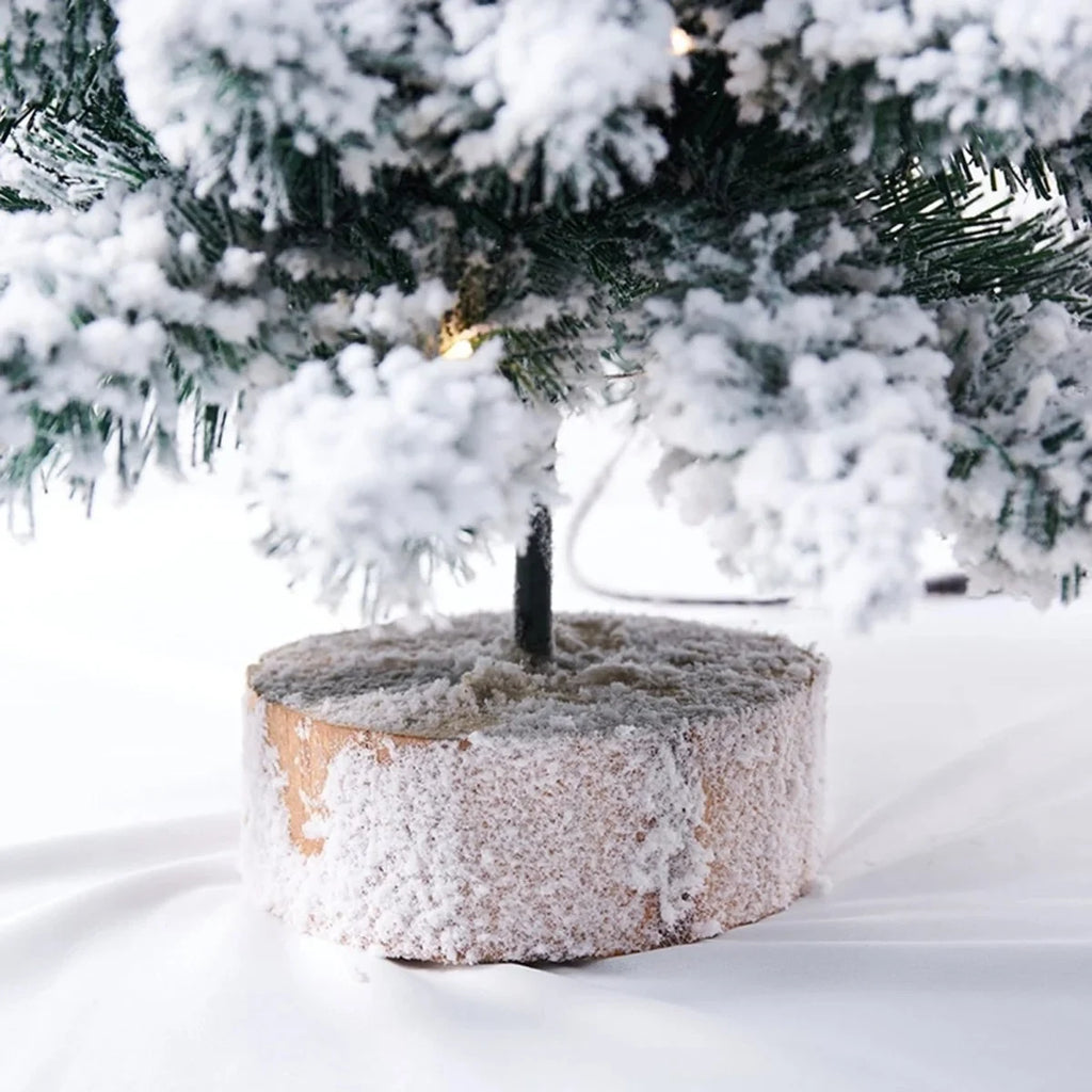 Tabletop Christmas Tree with LED Lights Faux Pine and Snowy Flocked Finish - Image 6