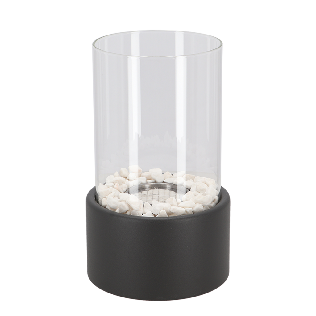 Tabletop Fire Pit Smokeless Portable with Glass Cylinder and Decorative Stones - Image 14