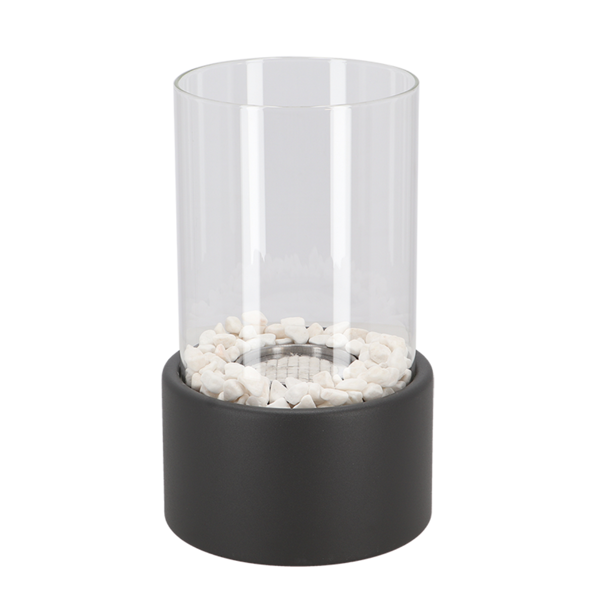 Tabletop Fire Pit Smokeless Portable with Glass Cylinder and Decorative Stones - Image 14