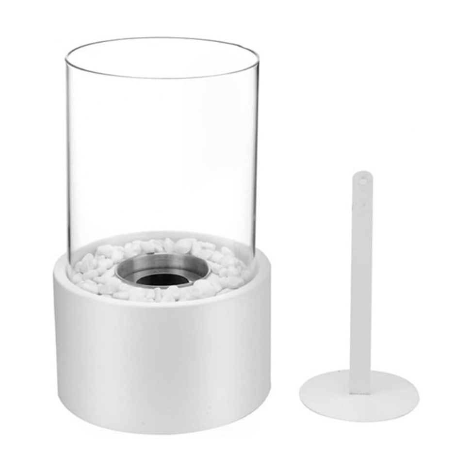 Tabletop Fire Pit Smokeless Portable with Glass Cylinder and Decorative Stones - Image 15