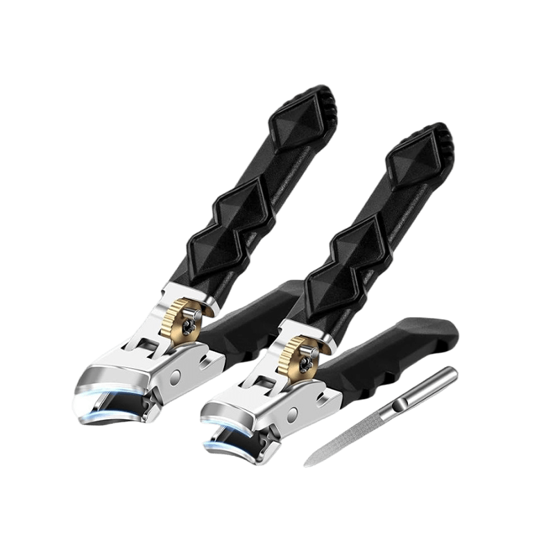 Thick Toenail Clippers Heavy Duty Stainless Steel with Wide Jaw Curved Blade and Metal File - Image 1