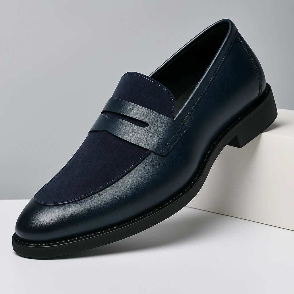 Tommaso | Mocassini Uomo Penny Loafer Blu Navy