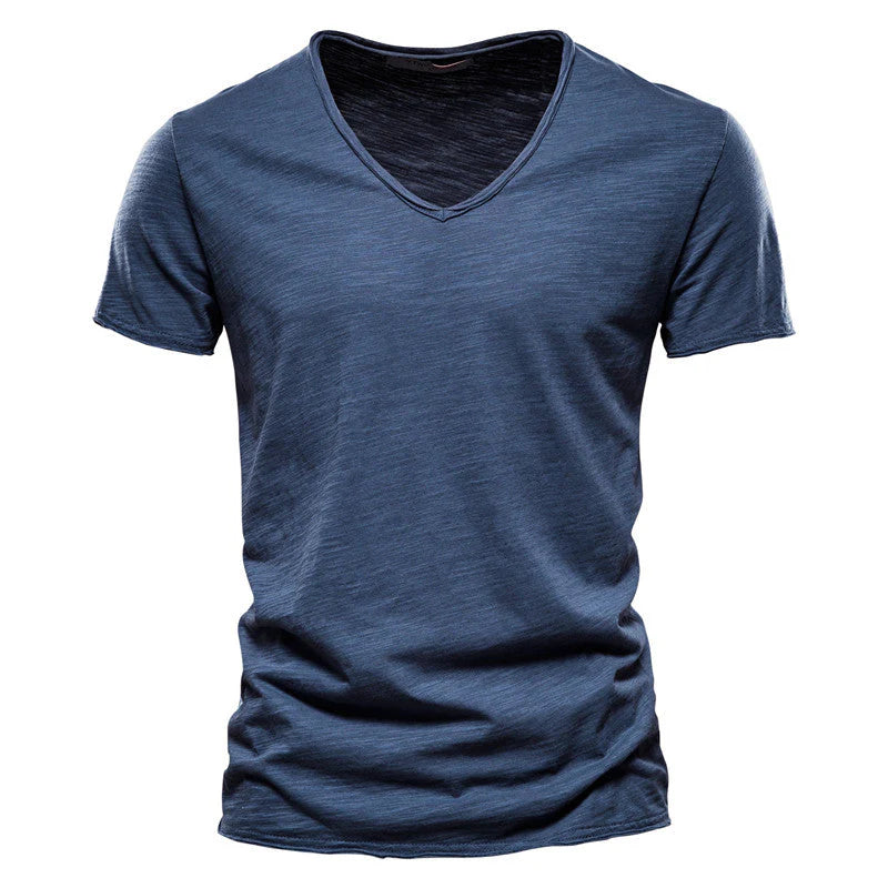 Tommaso | T-Shirt Uomo Scollo V Blu