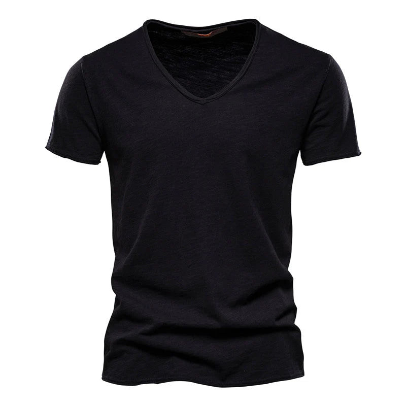 Tommaso | T-Shirt Uomo Scollo V Nero