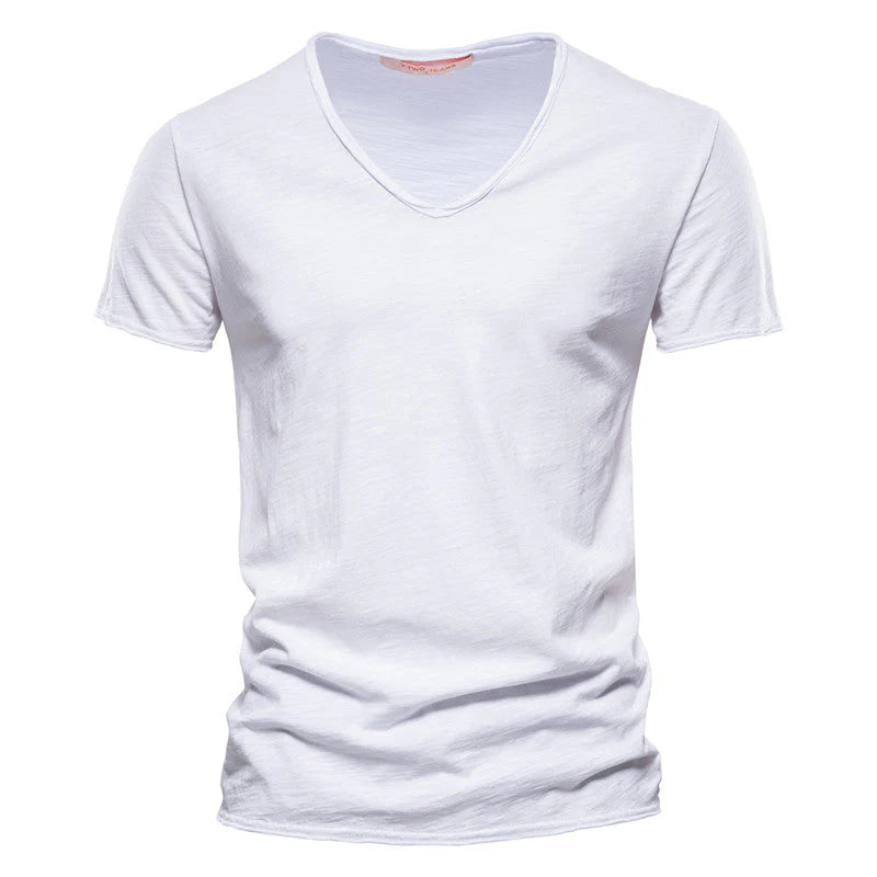 Tommaso | T-Shirt Uomo Scollo V Bianco