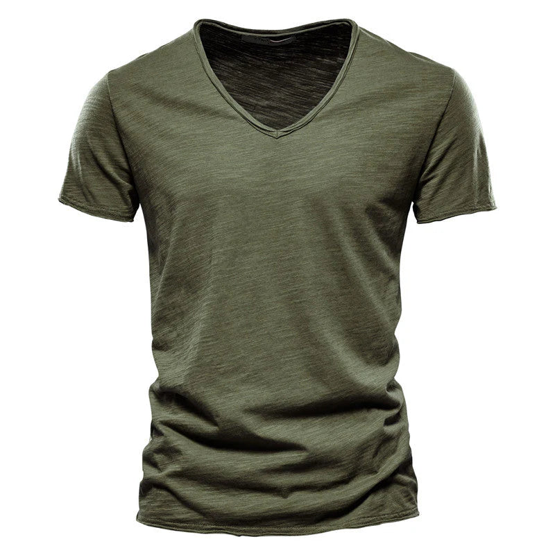 Tommaso | T-Shirt Uomo Scollo V Verde