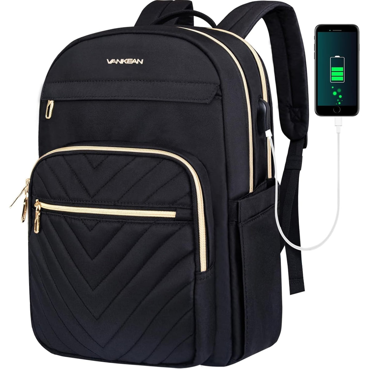 Travel Laptop Backpack with USB Charging Port Padded Compartment and Multiple Organizer Pockets - Image 1