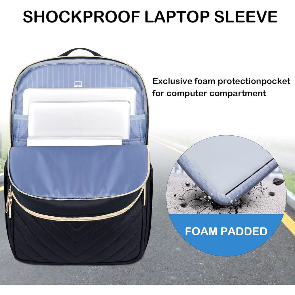 Travel Laptop Backpack with USB Charging Port Padded Compartment and Multiple Organizer Pockets - Image 3