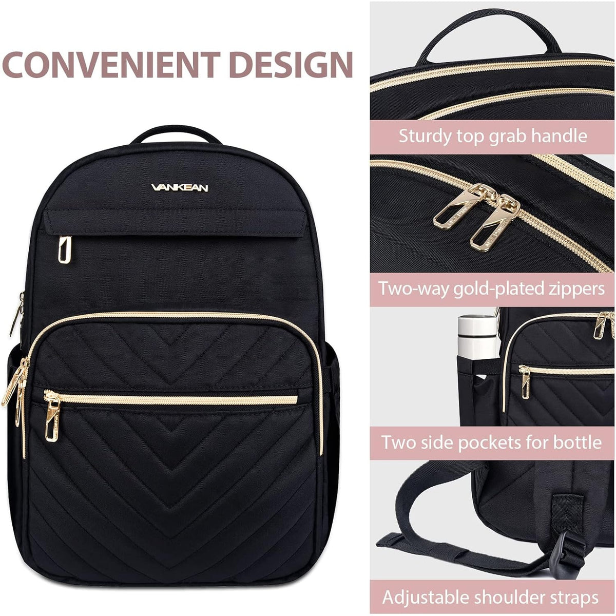Travel Laptop Backpack with USB Charging Port Padded Compartment and Multiple Organizer Pockets - Image 6