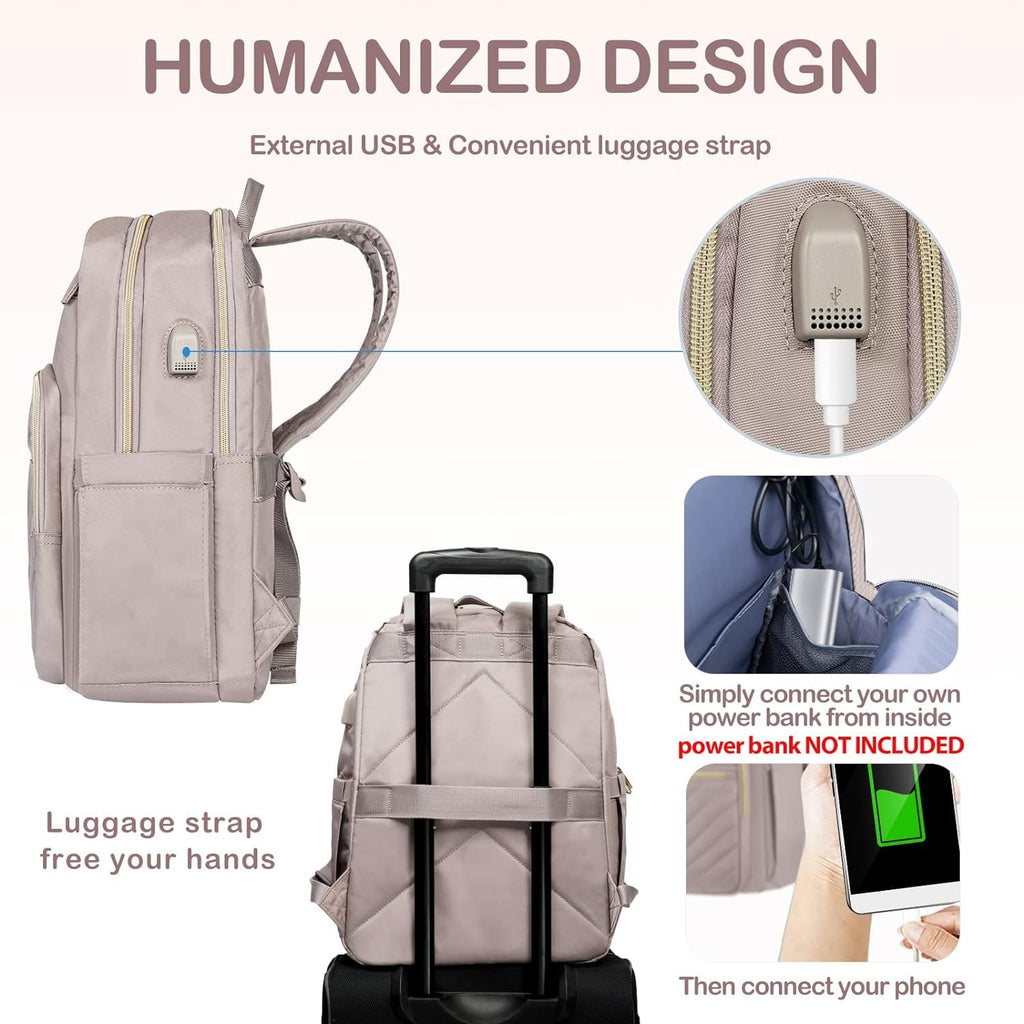 Travel Laptop Backpack with USB Charging Port Padded Compartment and Multiple Organizer Pockets - Image 8