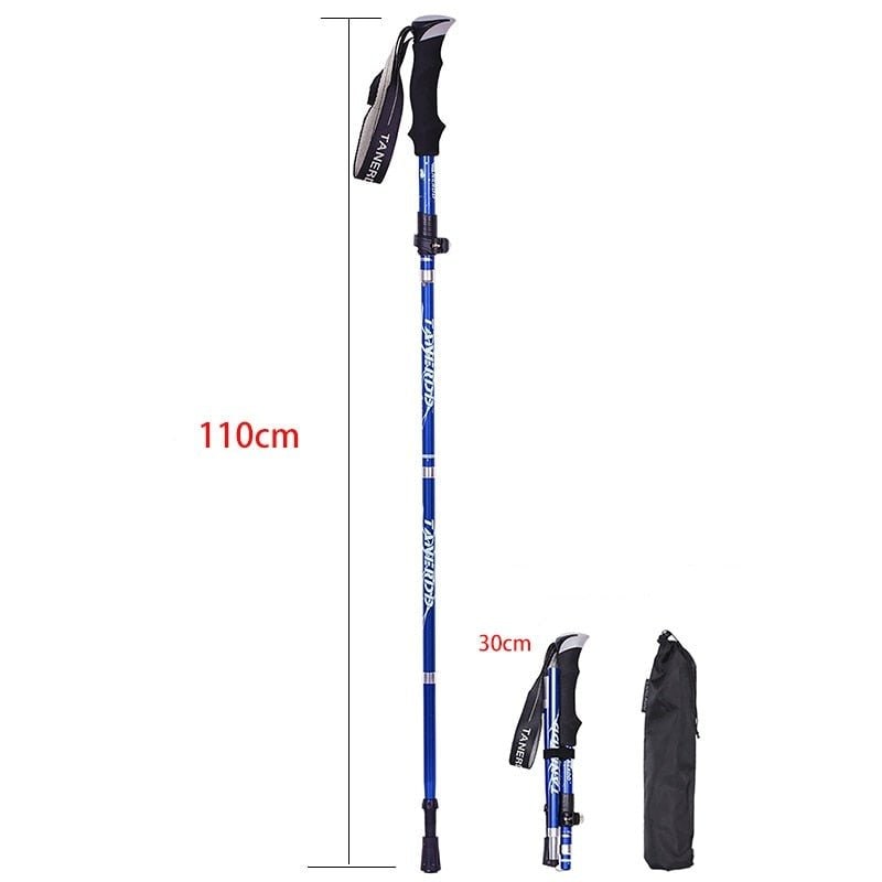 Trekking Pole Foldable Telescoping Aluminum with Adjustable Height and Foam Grip - Image 11