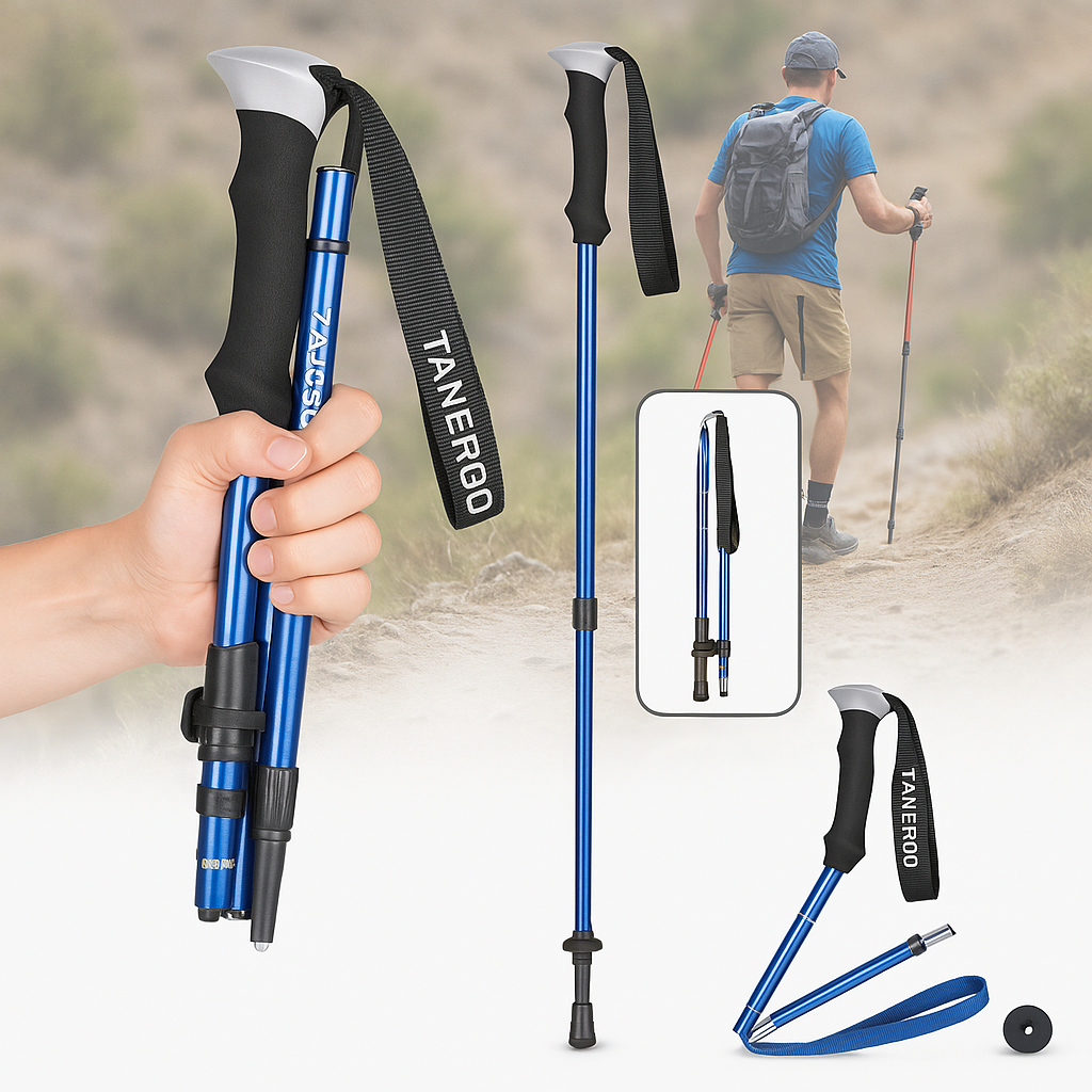Trekking Poles Collapsible Aluminum with Foam Grip and Quick-Lock Mechanism - Image 4