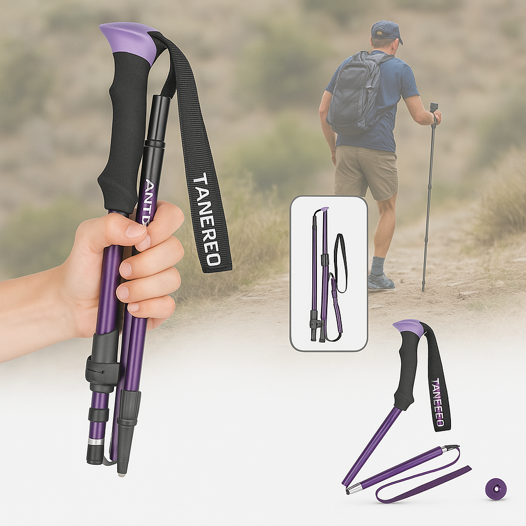 Trekking Poles Collapsible Aluminum with Foam Grip and Quick-Lock Mechanism - Image 5