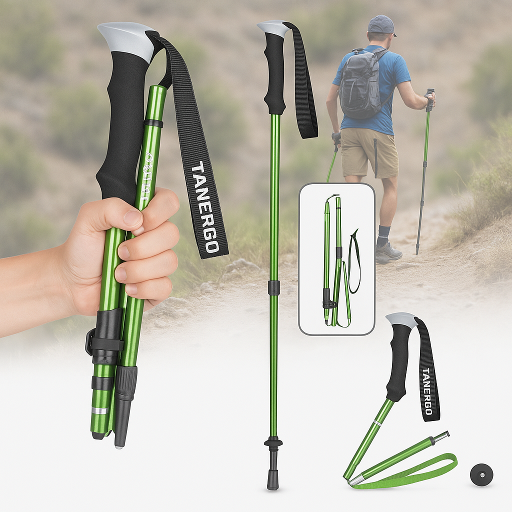 Trekking Poles Collapsible Aluminum with Foam Grip and Quick-Lock Mechanism - Image 7