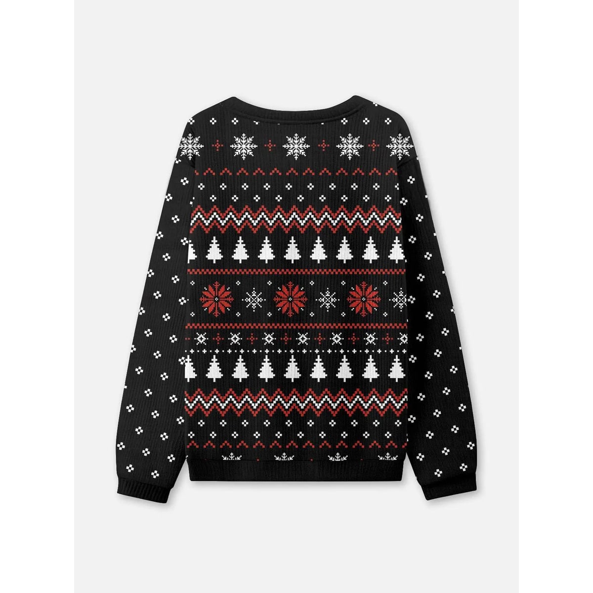 Ugly Christmas Sweater Funny Women's Crew Neck with Fair Isle and Goblin Graphic - Image 4