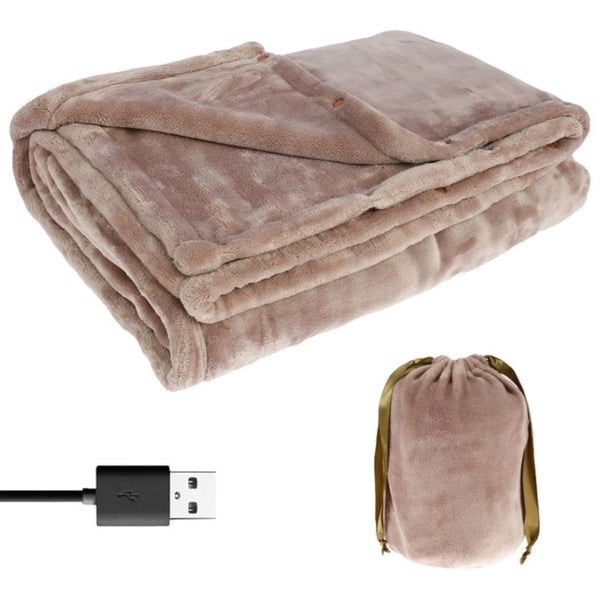 USB Heated Blanket Throw with Soft Fleece and Portable Storage Bag - Image 4