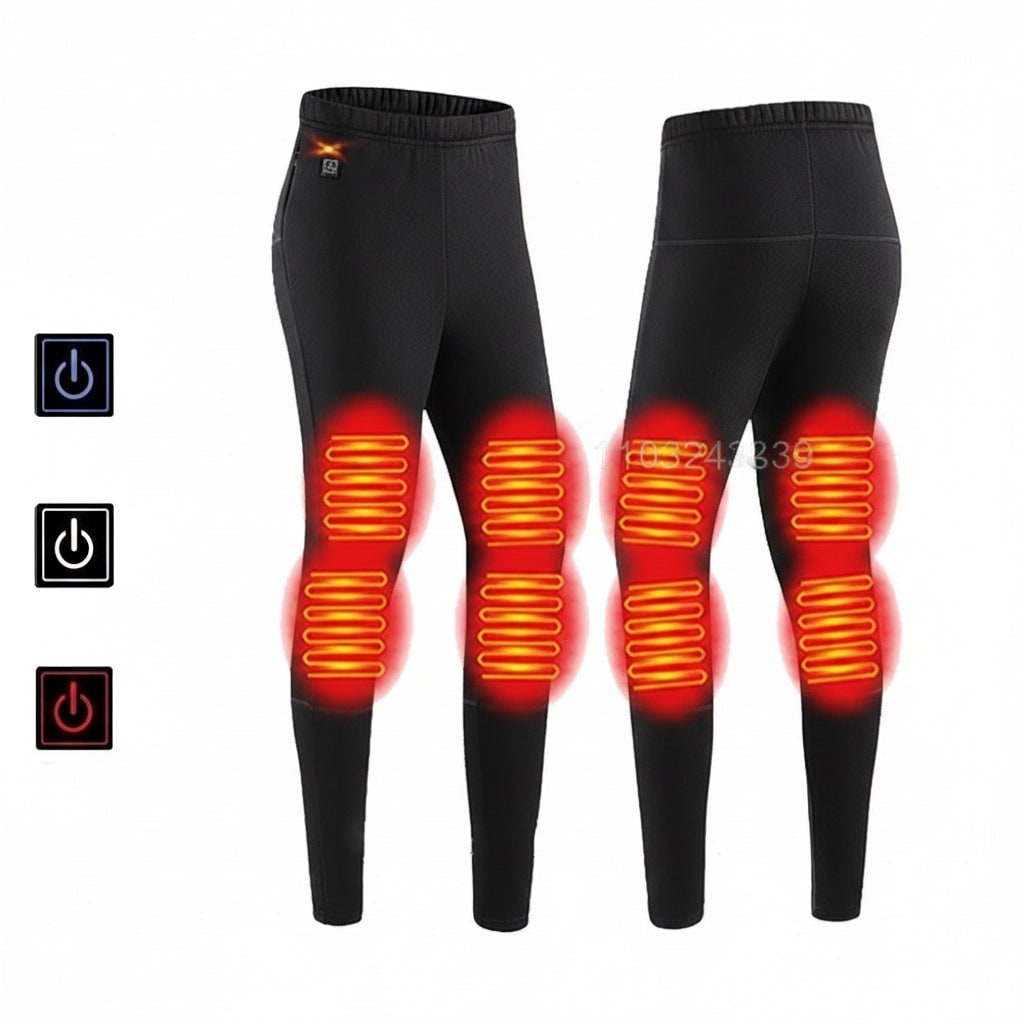 USB Heated Long Johns Thermal Underwear Set with Three Temperature Settings for Cold Weather - Image 1