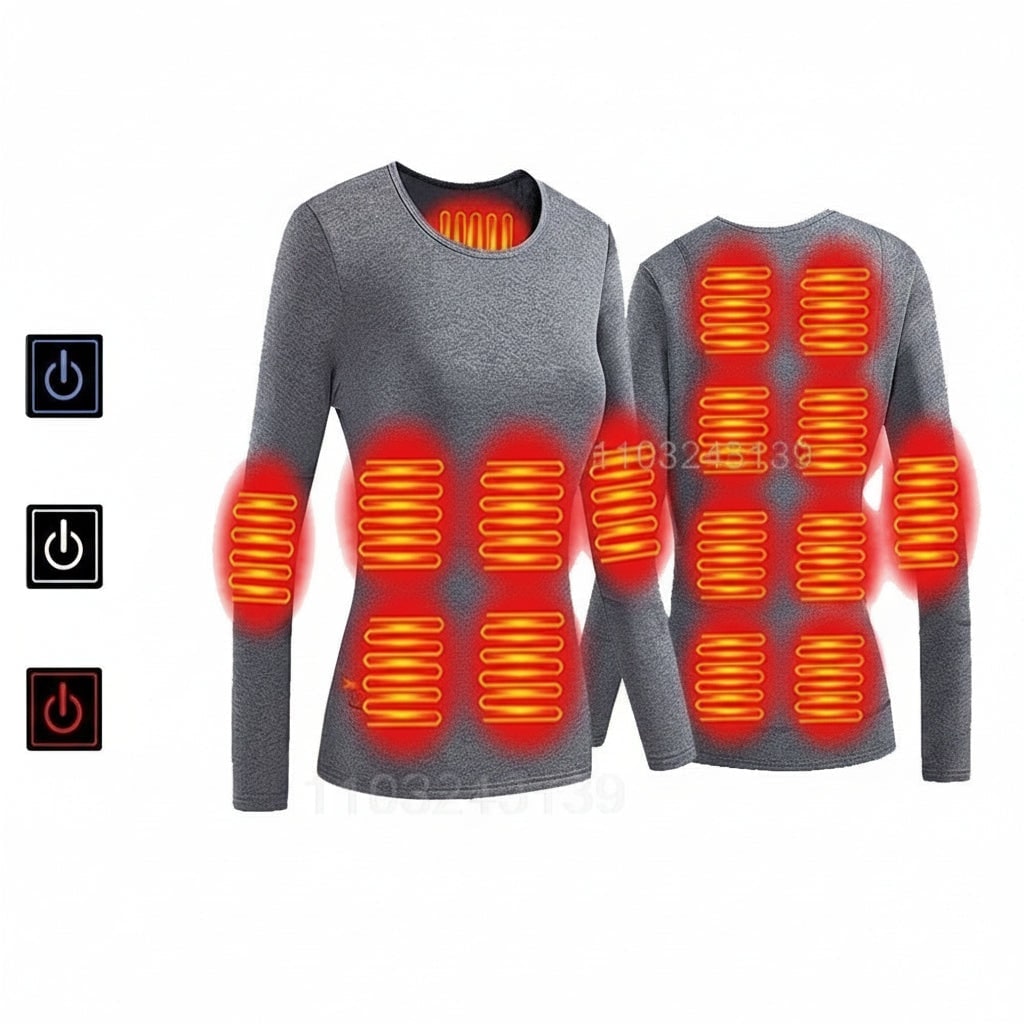 USB Heated Long Johns Thermal Underwear Set with Three Temperature Settings for Cold Weather - Image 5