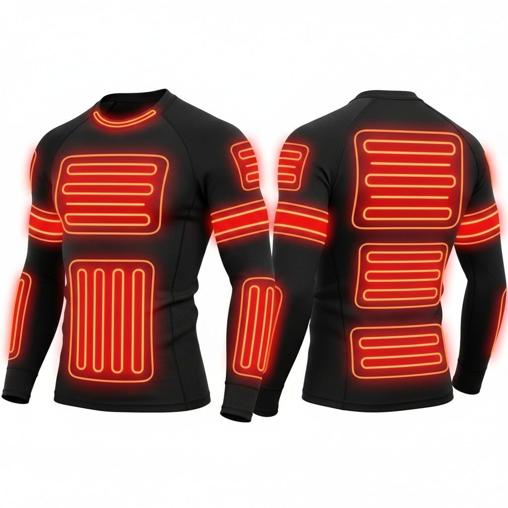 USB Heated Long Johns Thermal Underwear Set with Three Temperature Settings for Cold Weather - Image 7