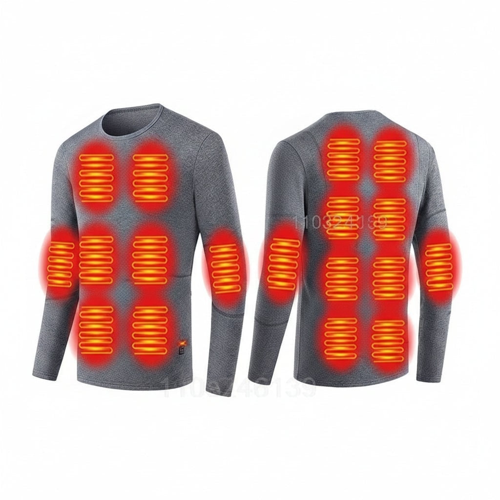 USB Heated Long Johns Thermal Underwear Set with Three Temperature Settings for Cold Weather - Image 8