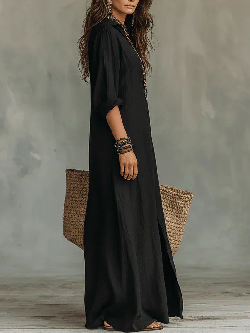 Vanessa | Abito Camicia Donna Lungo con Spacco
