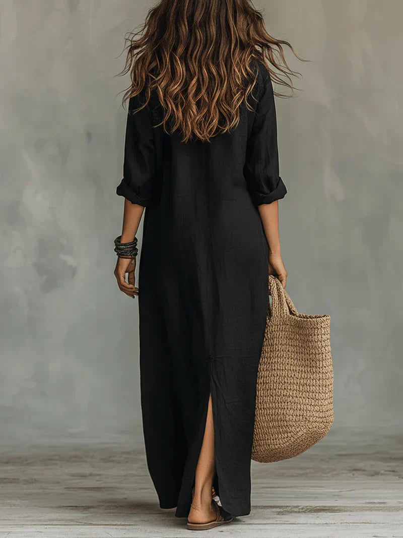 Vanessa | Abito Camicia Donna Lungo con Spacco