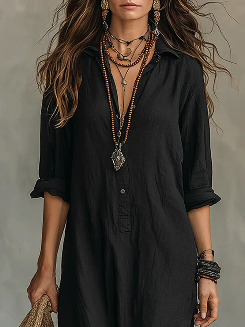 Vanessa | Abito Camicia Donna Lungo con Spacco