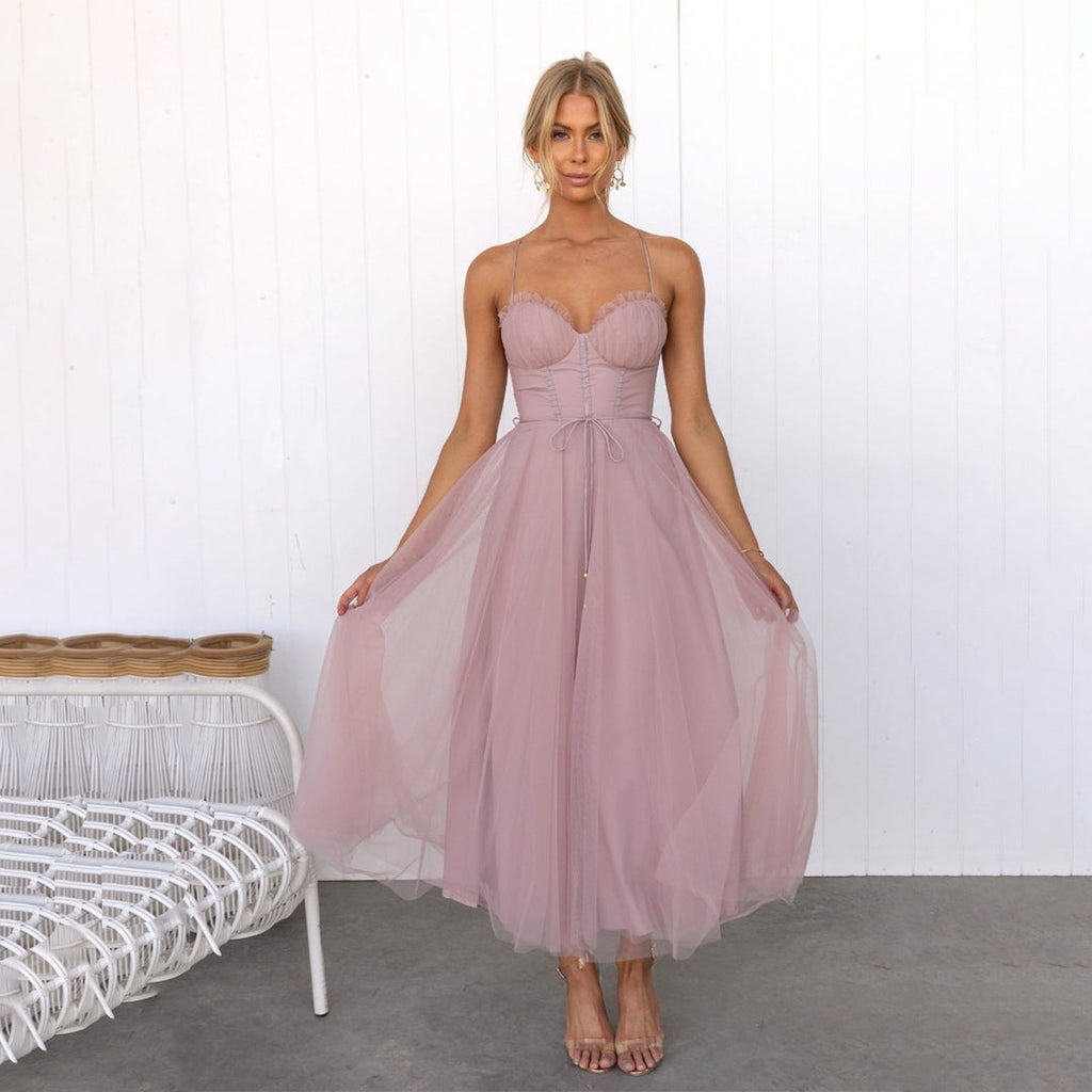 Vanessa | Abito Midi Donna Scollo Cuore Tulle