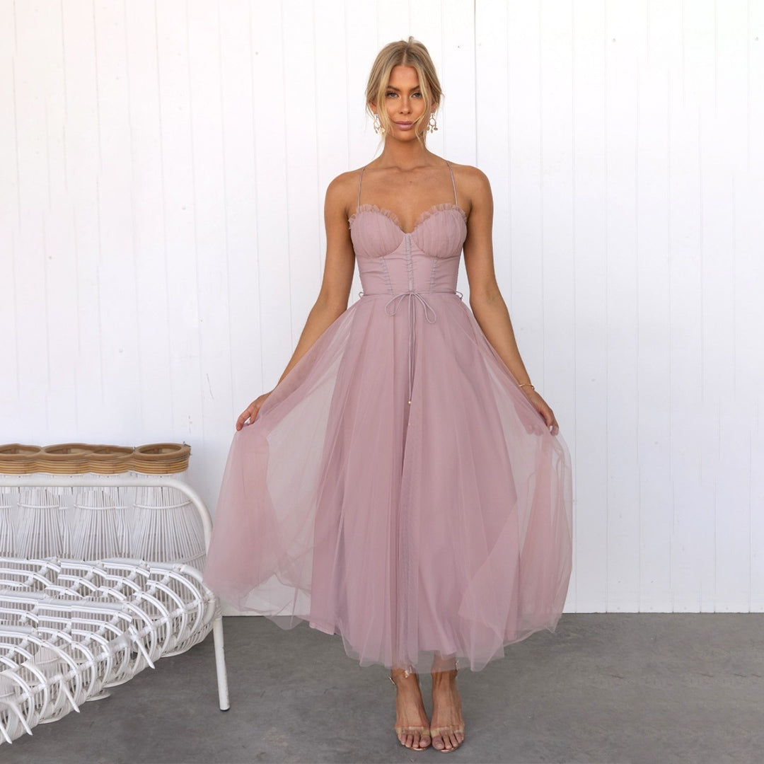 Vanessa | Abito Midi Donna Scollo Cuore Tulle