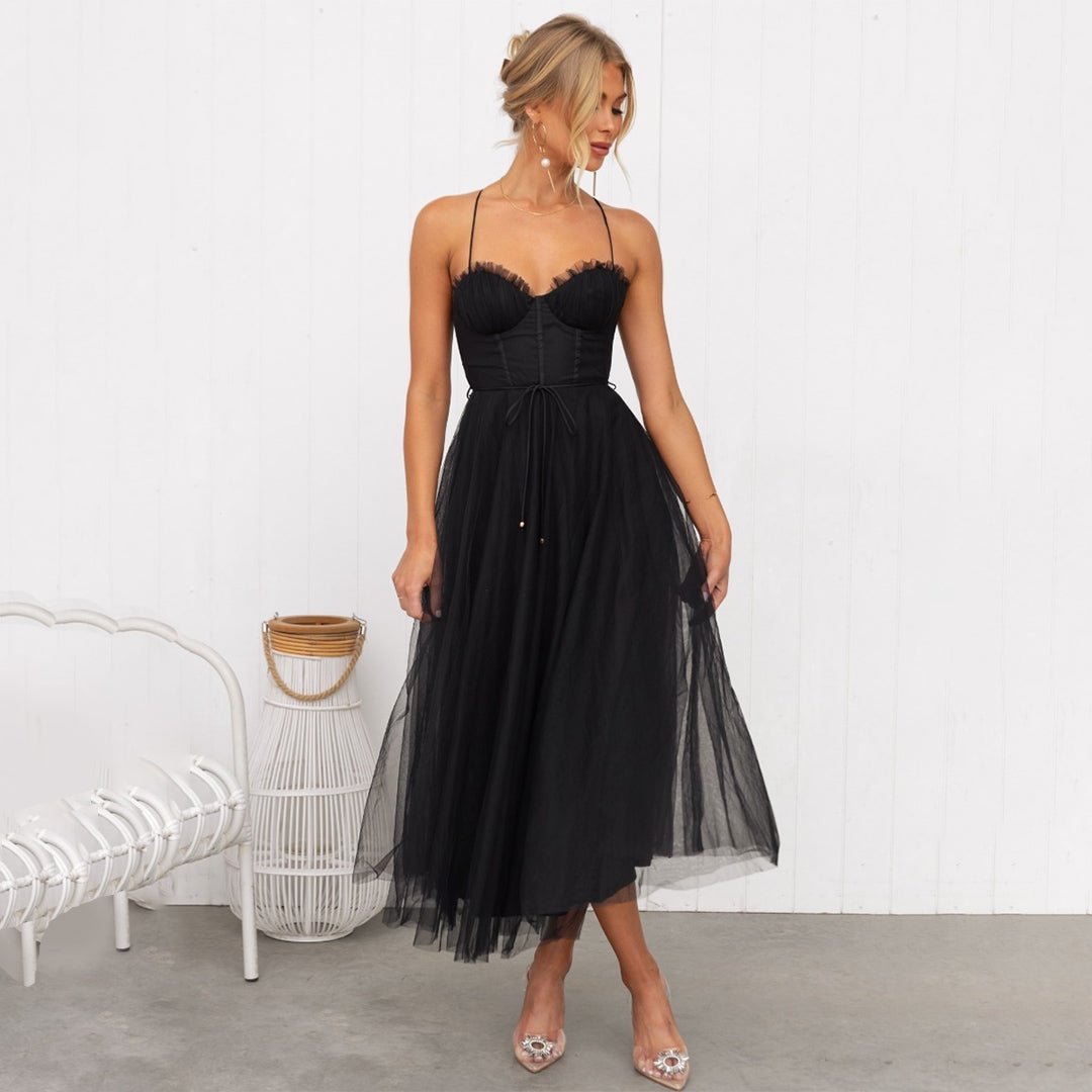 Vanessa | Abito Midi Donna Scollo Cuore Tulle