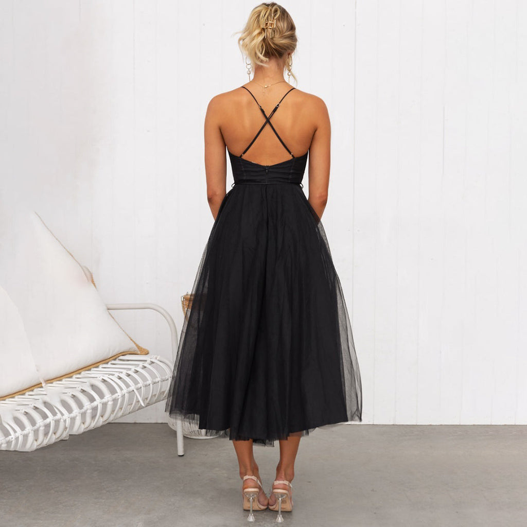 Vanessa | Abito Midi Donna Scollo Cuore Tulle