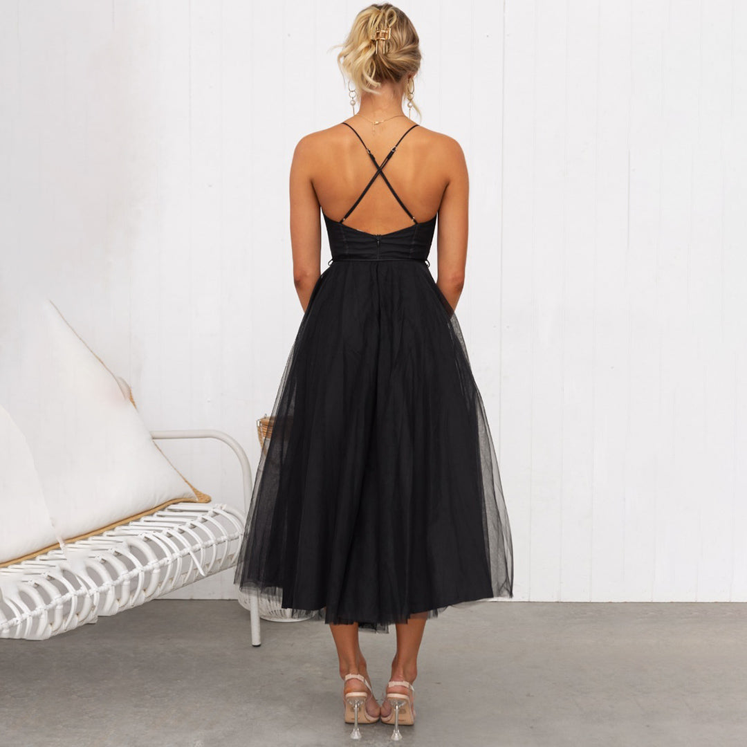 Vanessa | Abito Midi Donna Scollo Cuore Tulle
