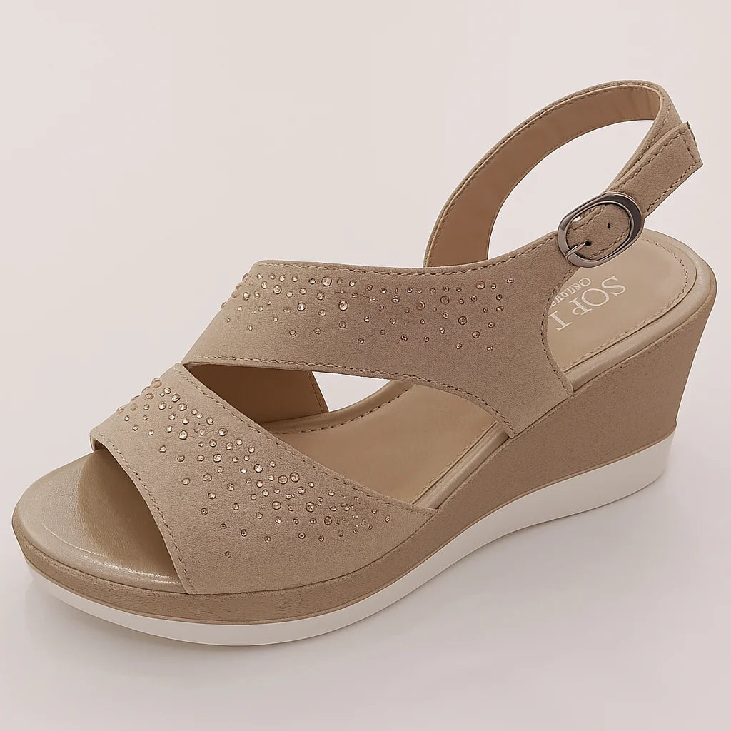 Vanessa | Sandalo Donna Zeppa Strass