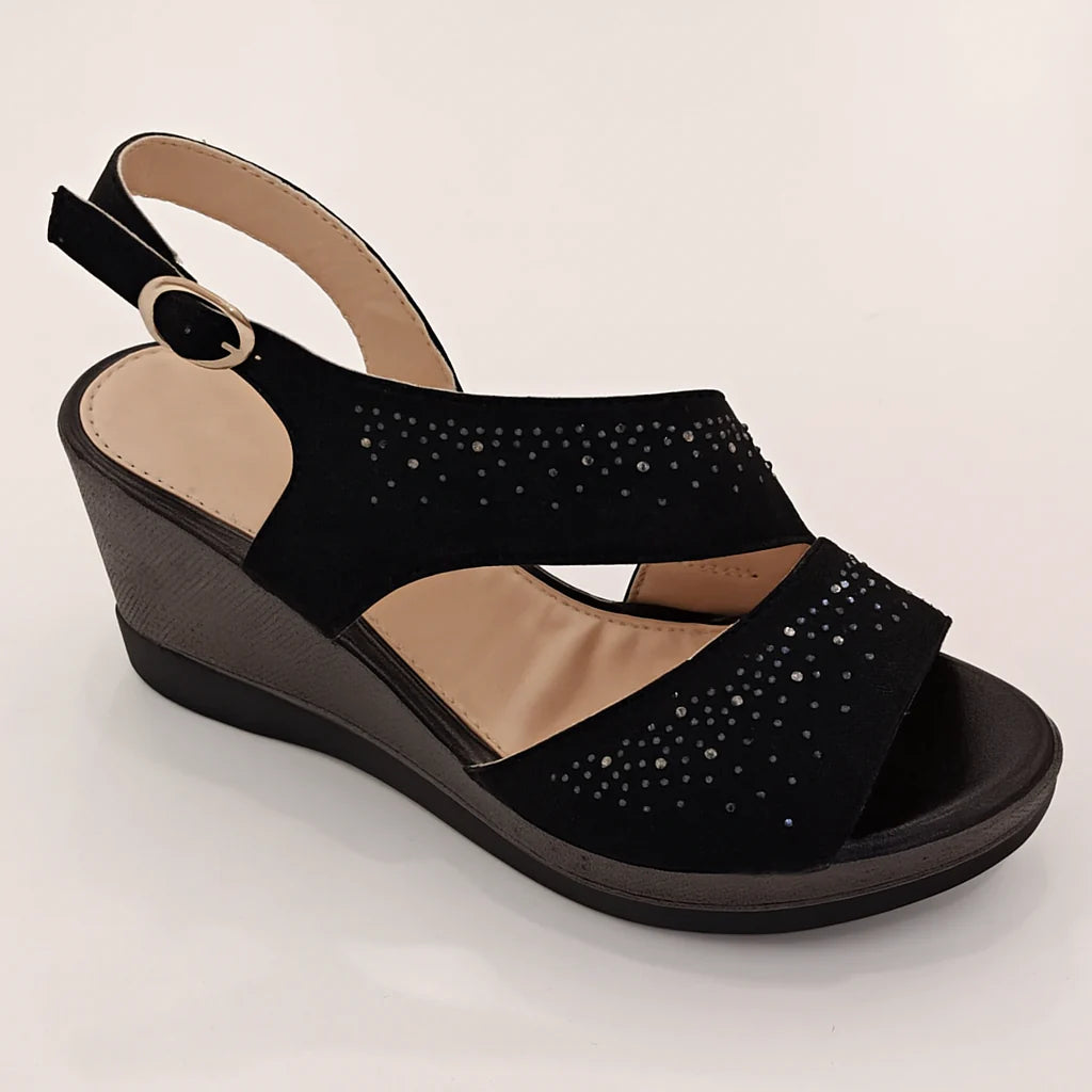 Vanessa | Sandalo Donna Zeppa Strass