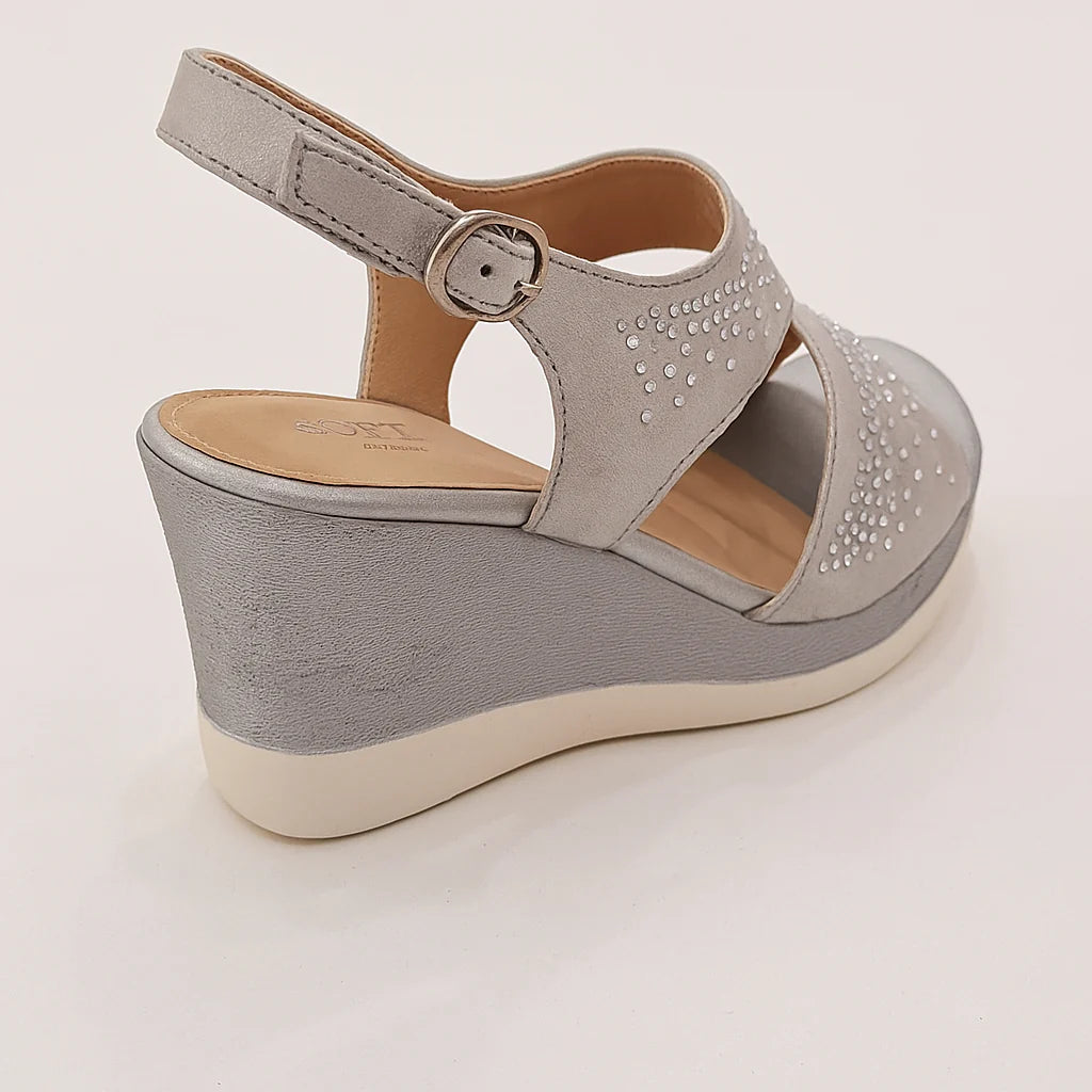Vanessa | Sandalo Donna Zeppa Strass