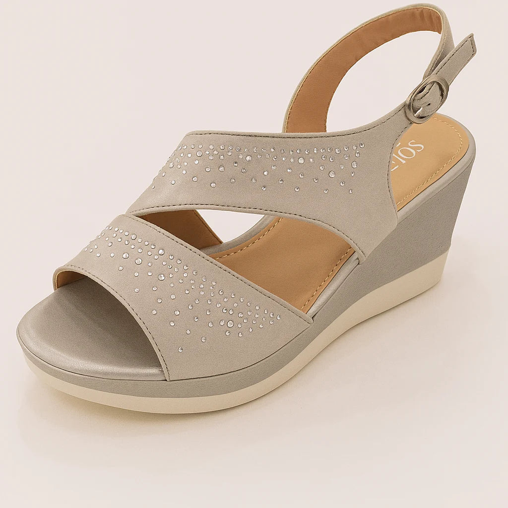 Vanessa | Sandalo Donna Zeppa Strass