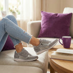Sneakers con zeppa piattaforma da donna con zip laterale e dettagli in strass