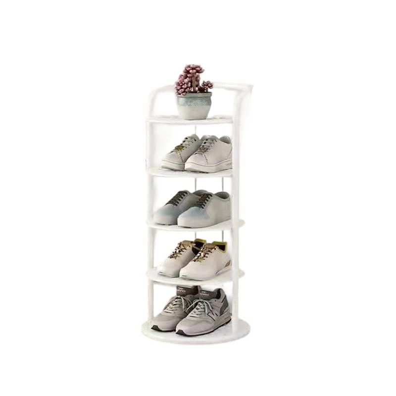 Vertical Shoe Rack with Metal Frame Freestanding Multi-Tier Round Shelves Storage - Image 11