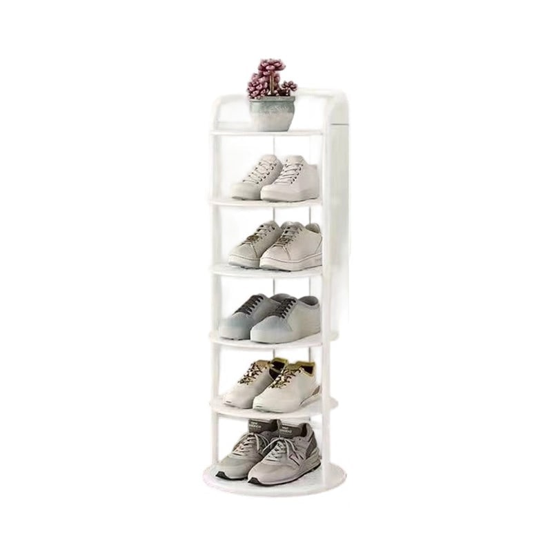 Vertical Shoe Rack with Metal Frame Freestanding Multi-Tier Round Shelves Storage - Image 12